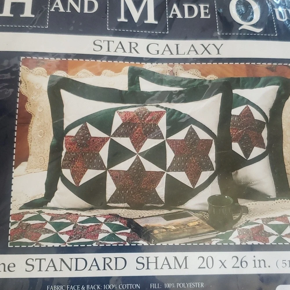 Hand Made quilt standar pair of shams new